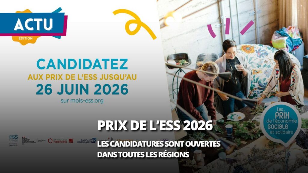 Les Prix de l’ESS 2026 ouvrent leurs candidatures jusqu’au 26 juin